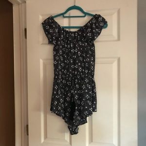Showpo navy floral romper.